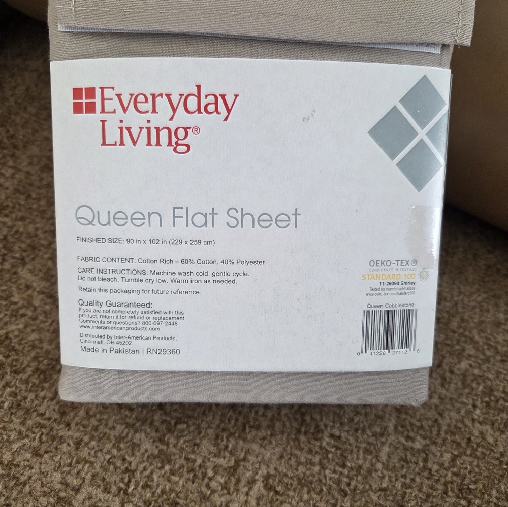 Queen Flat Sheet in Tan - Picture 3 of 3